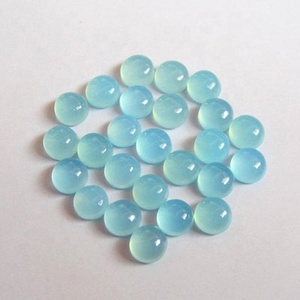 Pierres précieuses rondes en calcédoine aqua naturelle de 9 mm, cabochon, pierres précieuses bleues de haute qualité pour la fabrication de bijoux, vente de liquidation - Product Image 1