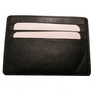 Porte-cartes en cuir véritable avec blocage RFID Portefeuille compact super mince et super fin avec plusieurs emplacements pour super cartes - Product Image 1