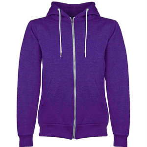 Sudadera con capucha para hombre y mujer, de algodón, personalizada, top corto de gran tamaño con cremallera completa, ropa de calle para niños, Sudadera con capucha heavy azul en blanco - Product Image 1