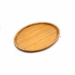 Plateau en bois de conception ovale avec poignée pour restaurant et hôtel servant des plateaux de service rectangulaires - Product Image 2