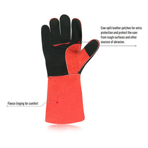 Gants de soudage en cuir de mouton unisexes à haute résistance à l'usure Gants de sécurité au travail anti-coupure Gants de jardin en gros - Product Image 3