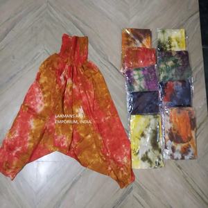 Nuevo rayón multicolor Tie Dye señoras Harem pijamas/pantalones estilo informal de verano con cierre de cordón al por mayor de La India - Product Image 3