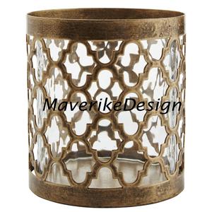 Bougeoir votif en métal plaqué argent forme ronde vintage pour les fêtes de mariage à la maison événements décor supports votifs - Product Image 6