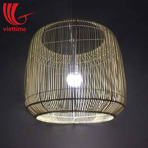 Vente en gros Ravissant abat-jour côtier rustique design asiatique en osier léger abat-jour en rotin pendentif abat-jour décor du Vietnam - Product Image 2