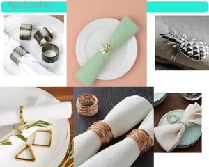 Anneaux de serviette de mariage en acier inoxydable de vente chaude anneaux de serviette en métal stockés pour les fêtes - Product Image 2