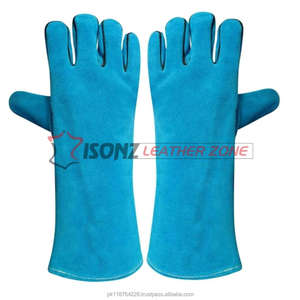Gants de soudage en cuir suédé ISONZ Leather Zone certifiés EN 388, épaisseur 1,2 mm, longueur 14 pouces, antidérapants et résistants à la chaleur - Product Image 5