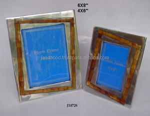 กรอบรูปอลูมิเนียมหล่อพร้อมโมเสคของกระดูกในกรอบรูปโลหะสำเร็จรูปแบบโบราณกรอบรูปบนโต๊ะกรอบรูป - Product Image 2
