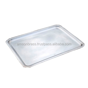 Border Spotted Serving <b>Tray</b> Metal Brass <b>Large</b> Oval Shaped Serving <b>Tray</b> High Quality Metal Serving <b>Tray</b> - Product Image 4