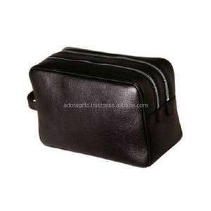 Sac cosmétique en cuir PU avec poignée Meilleur étui de maquillage de voyage - Product Image 1
