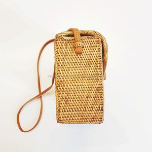 Article d'été le plus tendance !!! Sac en rotin naturel bohème tissé avec du tissu en lin - Product Image 4