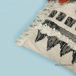 Boho <b>tufted</b> <b>cushion</b> cover, decorative Pom pom pillow cover, lumbar throw Pillow - Product Image 5