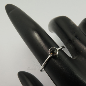 ธรรมชาติ Smoky ควอตซ์รอบอัญมณีเล็กๆน้อยๆแหวนน่ารักทุกขนาด925เครื่องประดับเงินบริสุทธิ์! ผู้ผลิต - Product Image 3