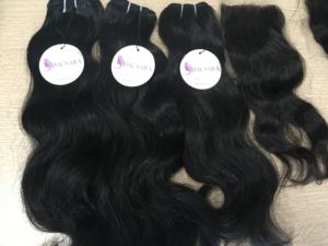 Tissage de cuticules vierges, cheveux alignés, vietnamien et camboddien, trame de cheveux 100 humains, couleur naturelle noire, bon marché - Product Image 3