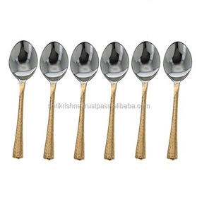 Juego de cucharas de arroz de cobre y acero inoxidable con logotipo personalizado de fabricante al por mayor para restaurante en casa o vajilla de obsequios - Product Image 4