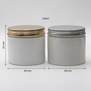 Envases de crema 500ml Tarro cosmético de plástico PET blanco lechoso con tapa de aluminio Envase cosmético hecho en Vietnam - Product Image 2