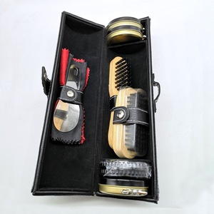 High Quality Custom Made PU Leather Case Waterproof <b>Shoe</b> Shine <b>Kit</b> with Leather Conditioner for Hotel Outdoor Use - Product Image 1