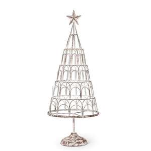 White Wash Indoor Mini Metal <b>Christmas</b> <b>Tree</b> Display Stand for Desktop/<b>Tabletop</b> Ornaments Chaman India Model 25306 - Product Image 1