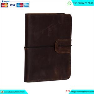 Papelería al por mayor Vintage Crazy Horse Cover Bound 100% cuero genuino hecho a mano diario cuaderno regalo para hombre y mujer - Product Image 2