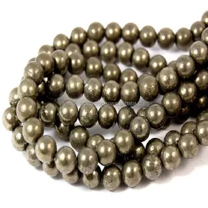 Perles de pierre Perles de pyrite Strand Stone Jewelry Loose Smooth Gemstone Healing Crystal Necklace Beads Natural Crystal Wholesaler - Product Image 1