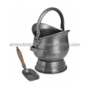 Hod batu bara Mini dipalu buatan INDIA ember logam unik buatan tangan buket batu bara tradisional kualitas tinggi