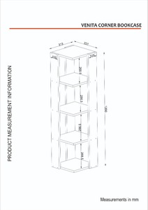 Turkiye Best Seller esclusivo lusso Venita libreria ad angolo moderno truciolato bianco per mobili per la casa per il bagno della cucina - Product Image 3