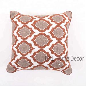 Hand Embroidered Custom Eco-Friendly Square 100% Cotton <b>Sofa</b> Pillow <b>Protector</b> Christmas Decorative Pillow <b>Cover</b> Indian Cushion - Product Image 4