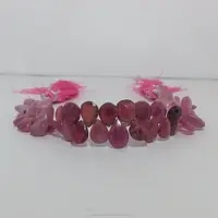 Natural Ruby 면 처리 된 배 Briolette Gemstone Beads Strand 도매 딜러 Price from Stones Supplier Shop Online