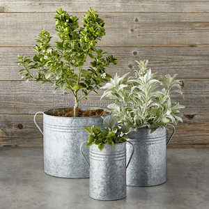 Jardinière ronde galvanisée pour l'usage de plancher - Product Image 1