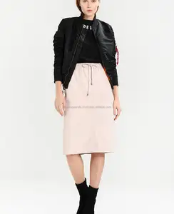 Ladies Sexy Look Sheepskin & lambskin Leather Mini Skirt, Floral Embroidery Mini Skirt Fashion Ladies Black Skirts Leather