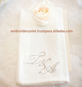 Wedding Monogramming Napkins with Hemstitch - Product Image 1