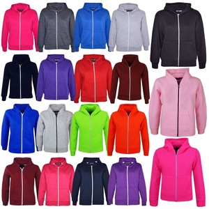 Enfants Filles & Garçons Unisexe Plain Fleece Warm Hoodie Zip up Style Zipper - Product Image 1