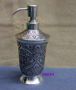 Engraved Design Brass Liquid Soap Dispenser - Product Image 1