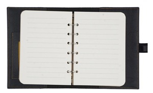 Cubierta de diario de cuero suave, cuaderno rellenable con forro A/5, con cierre de hojas, negro - Product Image 2