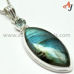 Real Beauty Blue Labradorite Blue topaze 925 Sterling Silver gemmes Silver Jewelry Fashion Silver Jewelry - Product Image 6