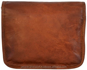 Sac bandoulière unisexe en cuir véritable vintage fait main, imperméable, avec fermeture éclair, best-seller - Product Image 2