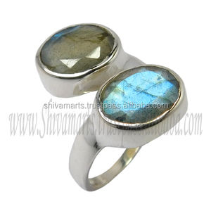 แหวนแลบราโดไรต์ดีไซน์แบบไขว้เครื่องประดับเงินสเตอร์ลิง925มาใหม่พร้อมแหวนไข่มุกนิรันดร์แหวนเวอร์เมียล - Product Image 2