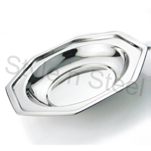 Centro de mesa de lujo, cuenco profundo ovalado de diseñador, Metal antiguo de cuenco de acero inoxidable para frutas y flores, diseño de alta calidad - Product Image 1