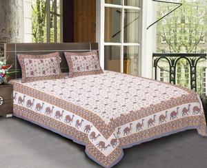 ผ้าปูที่นอนลายซางานีรี ผ้าฝ้าย ขนาดคิงไซส์ ของตกแต่งบ้านสวยงาม ลายพิมพ์จาปุรี เนื้อผ้านุ่ม มีหลายสี จากผู้ส่งสินค้าชาวอินเดีย - Product Image 1