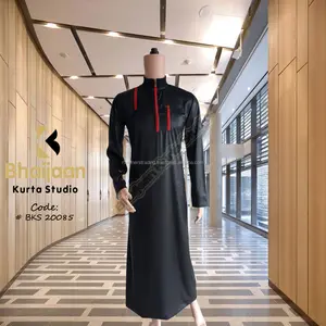 Manxun Moslim Mannen Kleding Contrast Kleur Moslim Thobe Voor Mannen Arabische Thobe Jubba