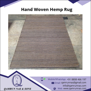 พรมปอกระเจาสีน้ำตาลทำมือเสื่อโยคะอินเดียถักทอซักได้กันลื่น - Product Image 3