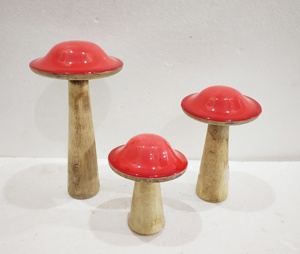 Reliable Manufacturer of Latest Design <b>Top</b> Quality Garden Decorative Wooden <b>Mushroom</b> for Christmas / Enameled <b>Mushroom</b> - Product Image 3