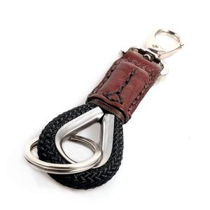 Llavero de cuero marrón, llavero de cuerda negra Hecho a mano Magic - Product Image 1