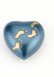 Recuerdo de corazón elegante, urna de cremación, suministros funerarios, BRASSWORLD, INDIA - Product Image 4