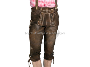 Trachten-Pantalones de gamuza originales para hombre, uniforme con tirantes hasta la rodilla personalizable con cinturón - Product Image 3
