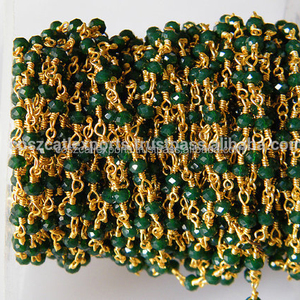 โซ่ร้อยลูกปัดกลมสีมรกตห่วงโซ่ร้อยลูกปัดร้อยสายเรียบอุปกรณ์และส่วนประกอบ - Product Image 1