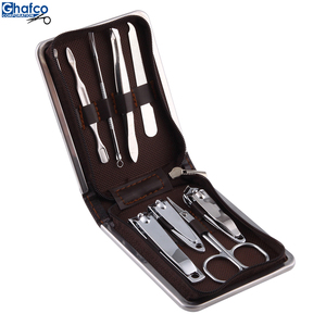 New Arrival 8-Piece Brown Leather Case <b>Makeup</b> Tool <b>Kits</b> Beauty Salon Essentials - Product Image 1