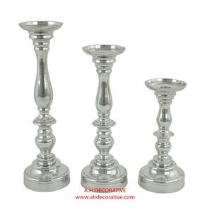 เชิงเทียนอลูมิเนียมทำด้วยมือชุบนิกเกิลเงางามเชิงเทียนแสงสำหรับตกแต่งห้องนั่งเล่น - Product Image 1