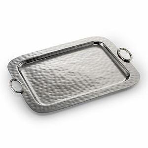 Plateau européen VINTAGE en ALUMINIUM avec poignée, ustensile de cuisine, décor de TABLE, serveur de vaisselle - Product Image 3