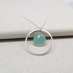 สร้อยคอจี้พลอยคาลซิโดนี925เงินสเตอร์ลิง - Product Image 1