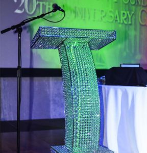 Elegant Crystal Bling Pillar Podium Decorated for Stages <b>School</b> Conference Speaking Desk Welcome Centerpieces - Product Image 5